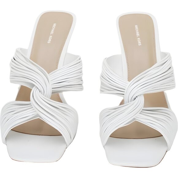 Michael Michael Kors Alessia Kitten Heel Sandals Optic White Women US 11 - Picture 5 of 6